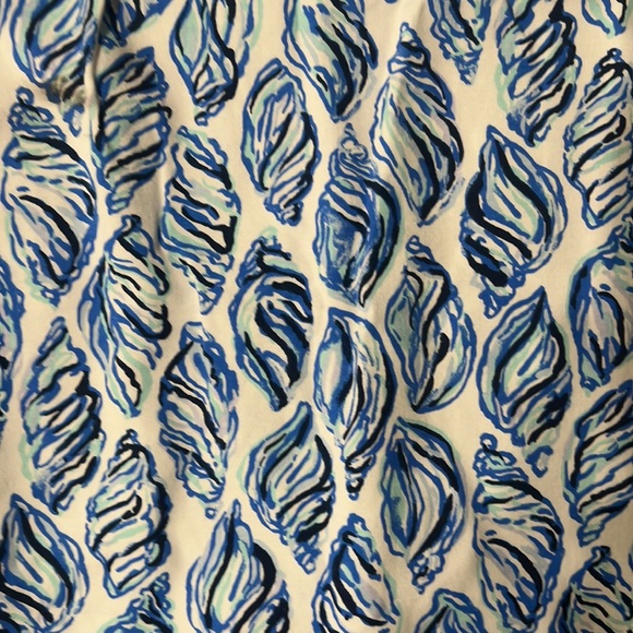 Lilly Pulitzer Harper Dress White Drop in Blue Gold Embroidery Shells - Small - Picture 5 of 8